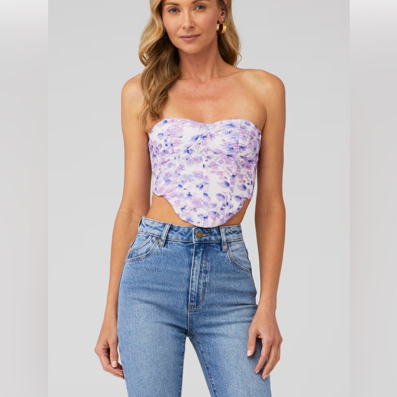 Rtr X Bardot Women's Mirabelle Floral Bustier Top